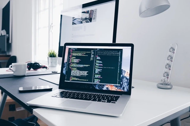 Developer code on a screen